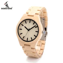 BOBO BIRD CdG30 Male Full Maple Wood Round Needles Watches Casual Simple Deasign Uomo Orologio in