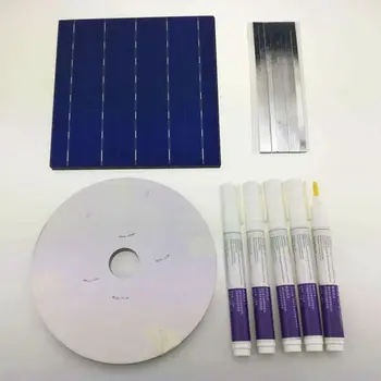 

100Pcs Polycrystall Solar Cell 6x6 With 120M Tabbing Wire 10M Busbar Wire and 5Pcs Flux Pen