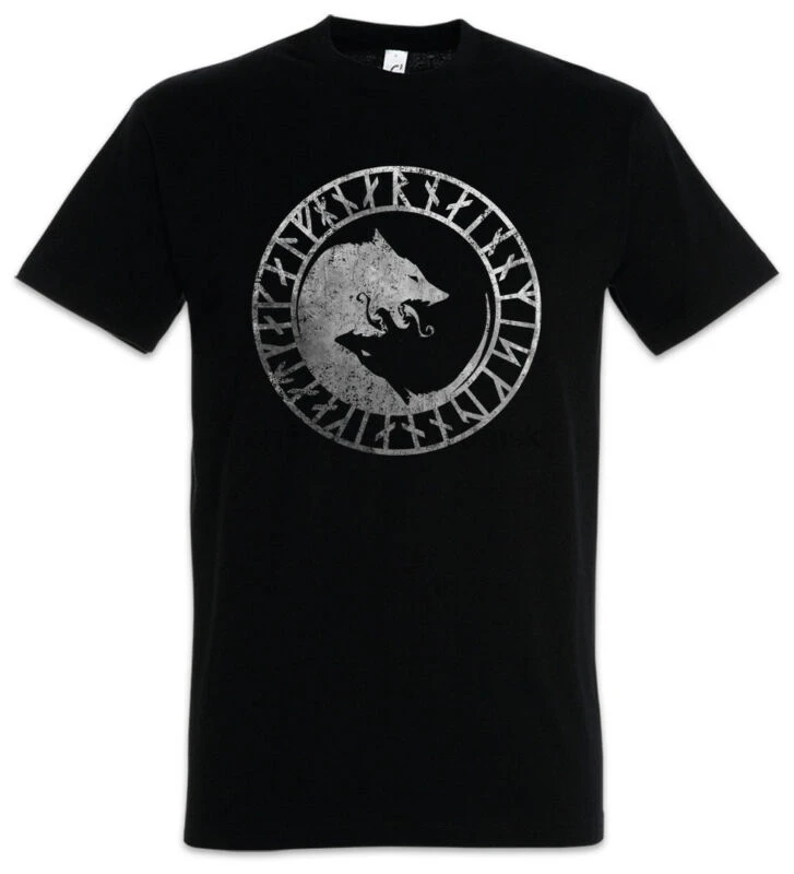 GERI AND FREKI T-SHIRT Odhins Wolves Odin Paganism Newpaganism Vikings | Мужская одежда
