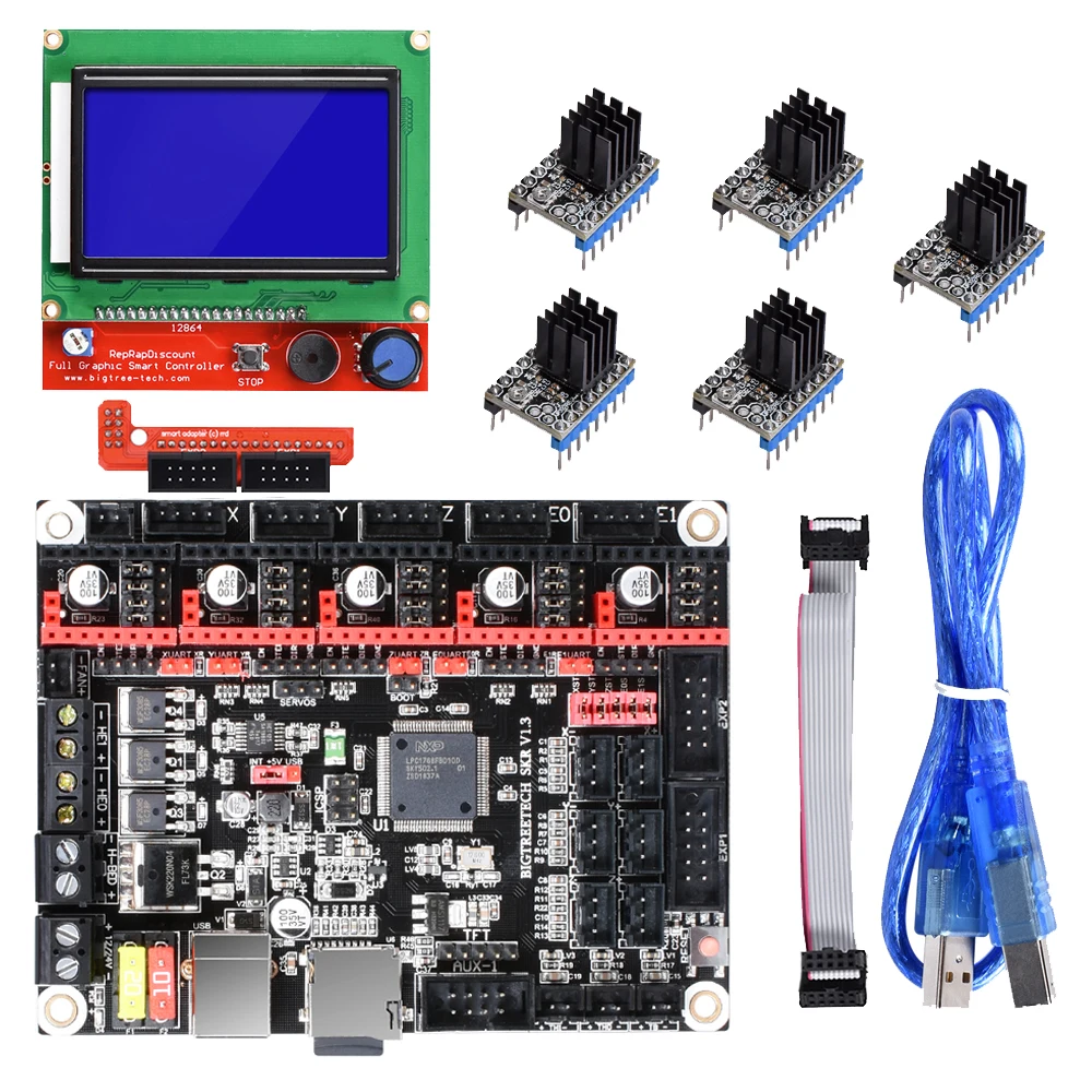 BIGTREETECH SKR V1.3 плата Smoothieboard 32 бит + 12864 ЖК дисплей A4988 DRV8825 TMC2208 TMC2130 Ramps 1 6 MKS GEN L