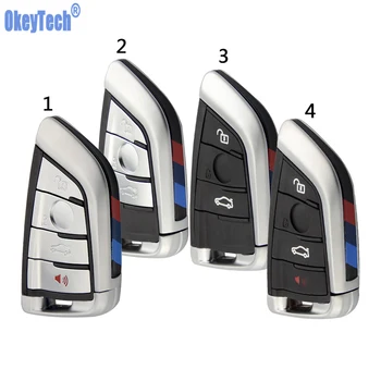 

OkeyTech Car Key Remote Smart Key Keyless Entry Fob 3 4 Buttons for BMW F CAS4 5 7 Series X5 X6 2014 2015 2016 With Insert Blade