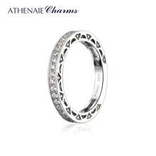 ATHENAIE anello impilabile in argento Sterling 925 con zirconi cubici per donna colore bianco