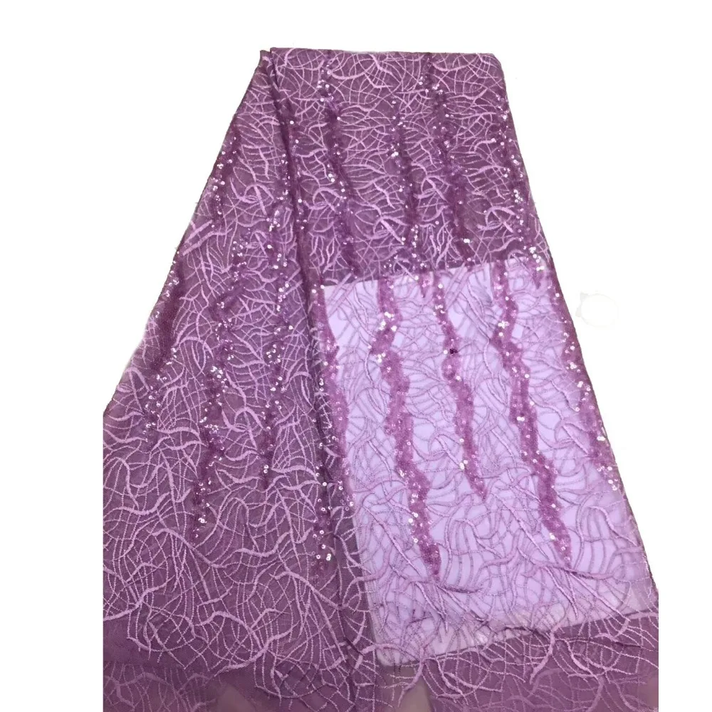 

Latest Beautiful 3D Purple Lace Nigerian Lace Fabric Hign Quality Dress