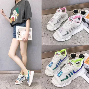 

2019 Summer Platform Sandals Fashion Transparent peep toe Sport Sandals Shoes Women Casual Shoes Ladies platform sandals