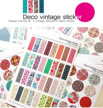 

6 sheets/lot deco vintage floral paper sticker diy scrapbooking diary sticker kawaii stationery school supplies