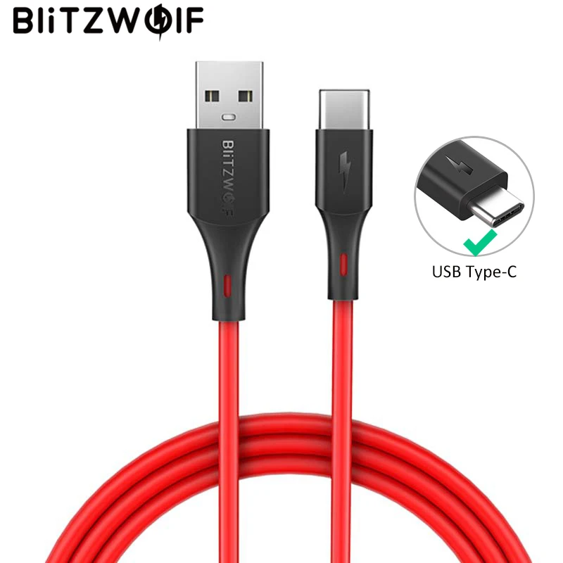 BlitzWolf 3A USB Type C Fast Charging Data Cable Phone Charger For