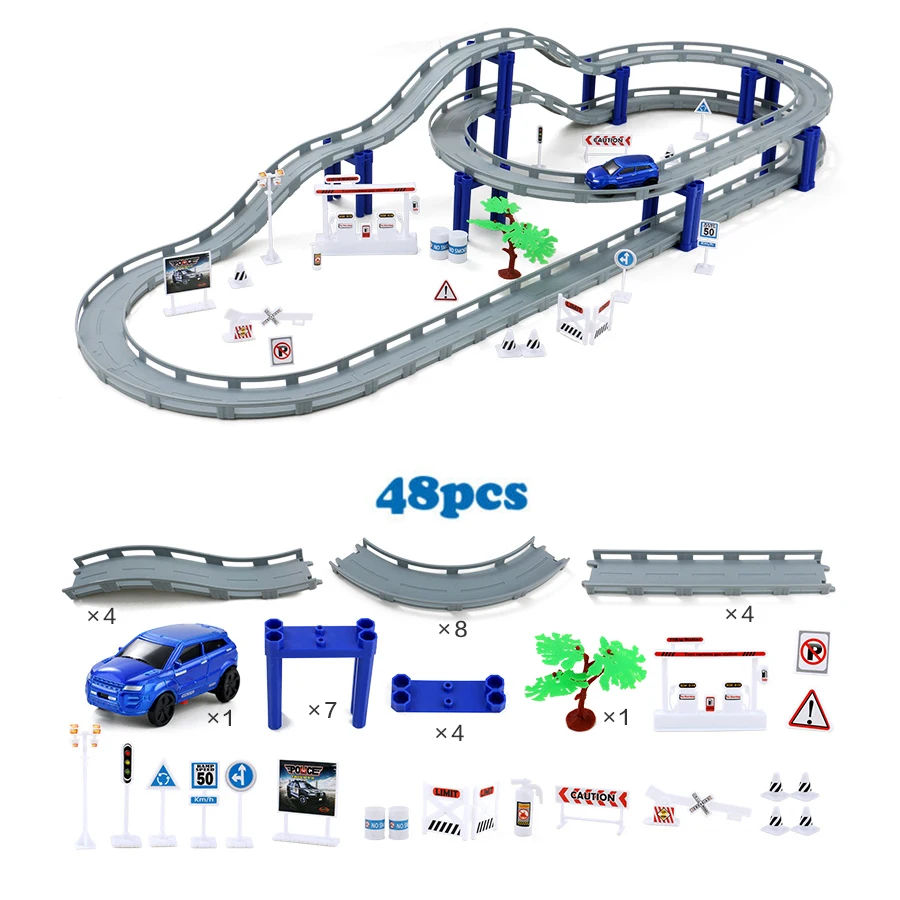 3 стиля гоночная дорога Электрический поезд трек автомобиль мост железная дорога гоночный трек игрушка шоссе проездной транспорт строительные наборы