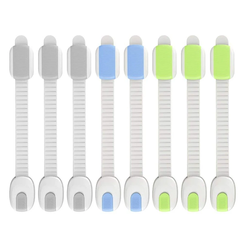 

HOT-Child Safety Locks 8 Packets Of Adjustable Safety Straps For Baby Safety Closets, Easy To Install By