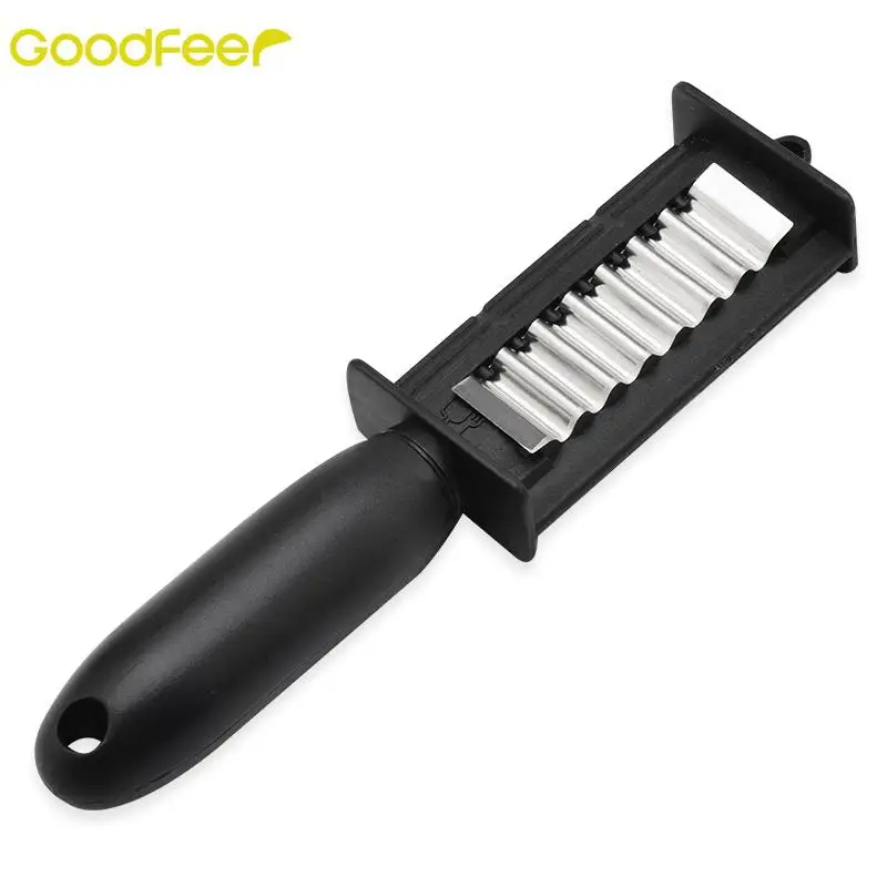 

Goodfeer Peeler for Left Hand Use Stainless Steel Fruits Paring Knife Wavy Cutter Black Vegetable Peeling Tool Kitchen Accessory