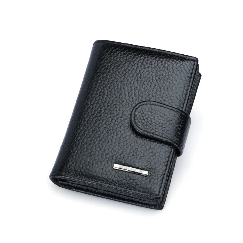 Genuine Leather Men Porte Carte Credit Card Wallet Top Quality Leather carte porte Bank Id Card ...