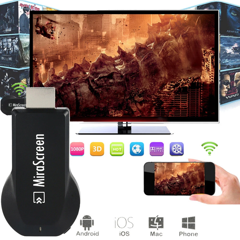 Wi-Fi Дисплей приемник MiraScreen OTA TV Stick DLNA AirPlay Miracast для ПК Android Windows IOS для телевизора зеркалирование