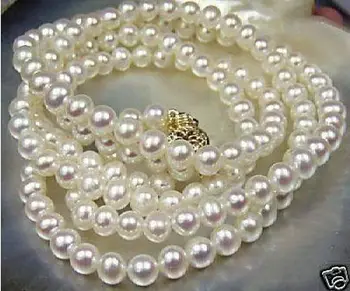 

beautiful 20" 8-9mm White south sea Pearl Necklace 925silver Yellow Gold