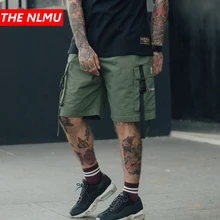 Летние бриджи с низкой талией уличная хип хоп для мужчин повседневное хлопок Тактический короткие мотобрюки ленты дизайн мужской Homme шорты для женщин WG204