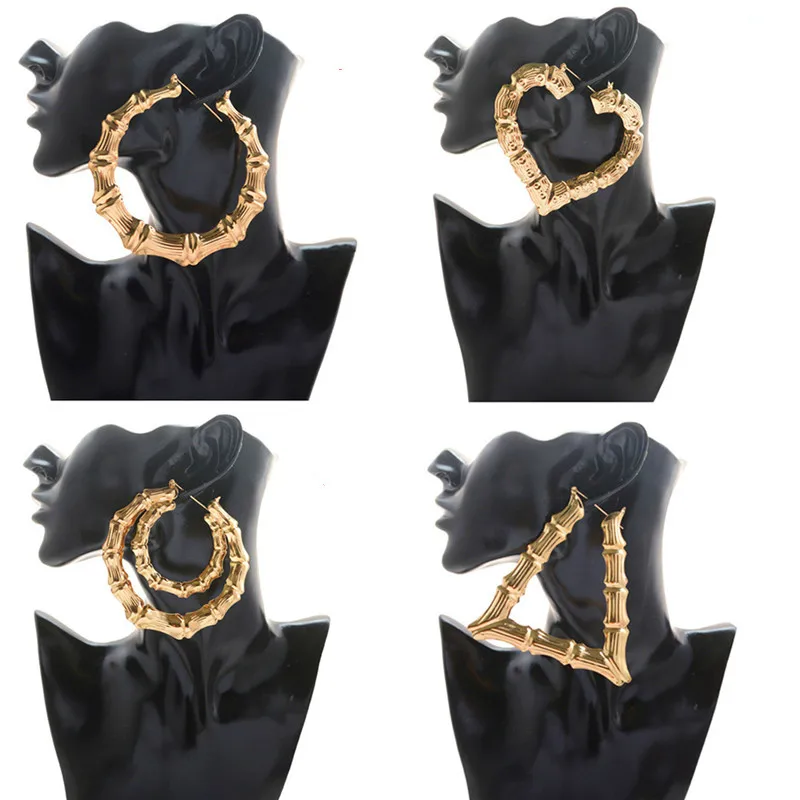 

Large Bamboo Earrings Hip-Hop Earrings Ladies Hoop / Hoops Ear Circle