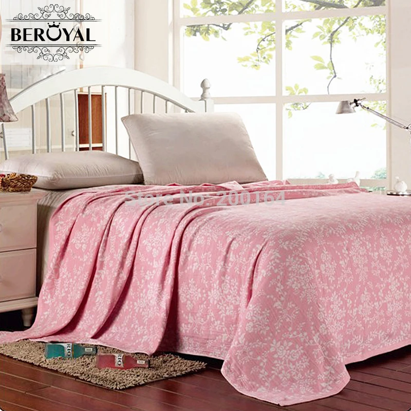 Beroyal Brand Throw Blanket 100 Cotton Blankets Super Soft Blanket on