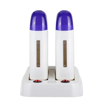 

1pcs Rolling Cartridge Double On Refillable Depilatory Wax Heater Hot Body Hair Removal Depilation Waxing Set EU and US plug