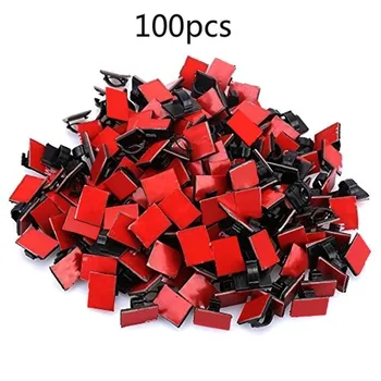 

New 100Pcs Adhesive Self-adhesive Tidy Cable Clips Wire Clamps Convenient Durable Car Cable Organizer Cord Tie Holder#295583
