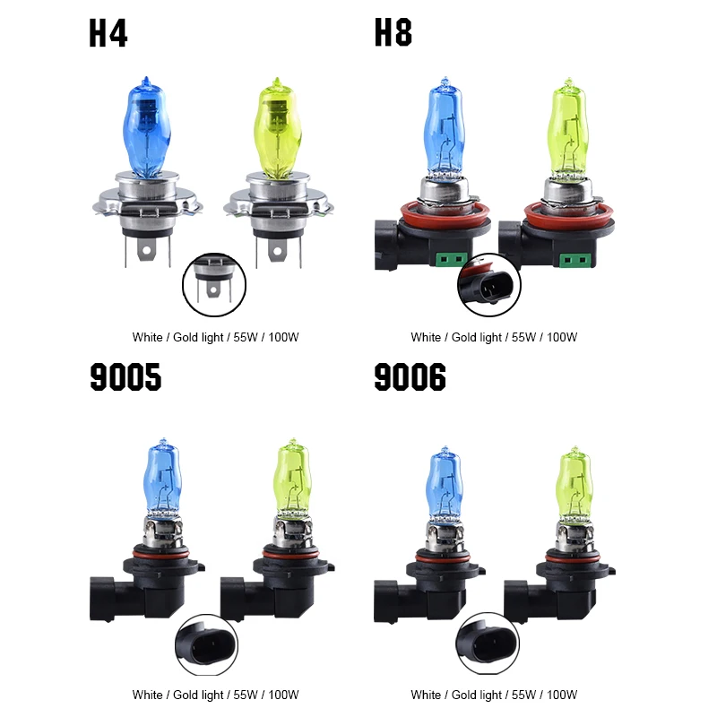 Автомобильные галогенные лампы ATcomm H3 H7 6000K белые 12 В H1 H4 H8 H9 H11 9005 HB3 9006 HB4