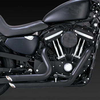 

Black Staggered Shortshots Exhaust Pipes For Harley Sportster XL1200 Iron 883 48 72 2004-2018