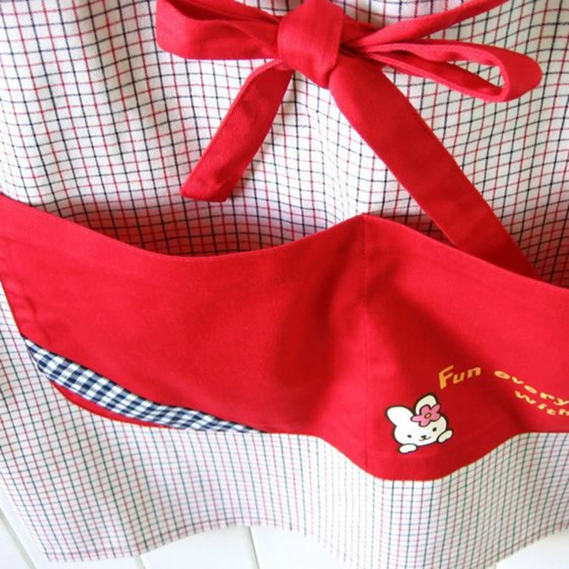 XiuMood Kichen аксессуары для приготовления пищи женские фартуки хлопок милый мультфильм hello kitty ремень фартук с красными большими карманами