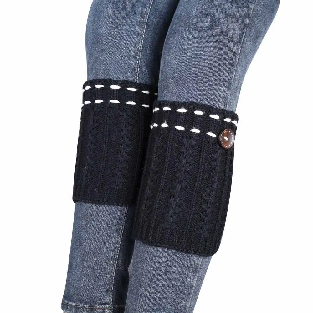 Модные женские вязаные гетры, 1 пара, носки с покрытием из акрила, однотонные вязаные гетры, зимние носки под сапоги для женщин