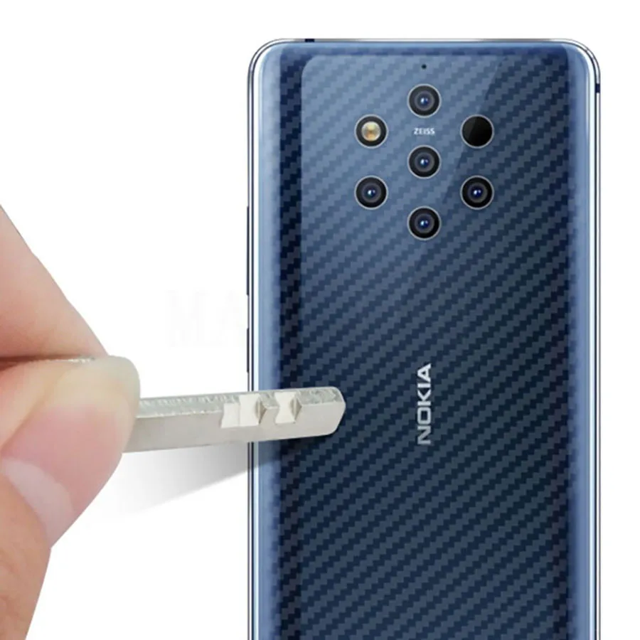 100 шт. 3D углеродного волокна задний Экран протектор для Nokia 7 Plus 5 6 8 Sirocco X5 X6 X7 задняя крышка Защитный Стикеры пленка
