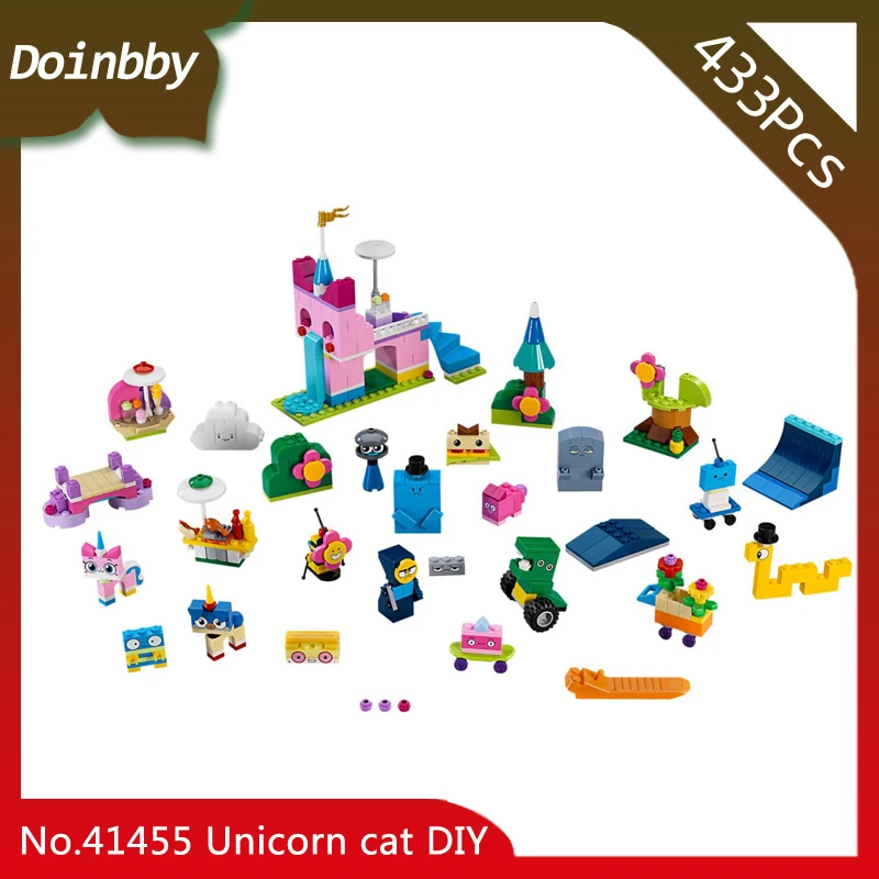 

Cartoon TV Series Unikitty Cat Unihorn kingdom 433pcs Model Compatible with Legoings Set Building Blocks Kids Toys