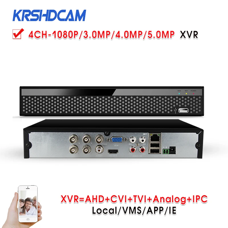 

4Channel 3.0MP/4.0MP/5.0MP 1080P Hybrid XVR for 960H D1 P2P IP recorder ONVIF Network NVR H.264 for 2MP IP Camera