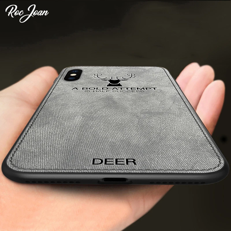 

Roc Joan Case For Apple IPhone 6 6s 7 8 Plus / X XR XS Max Cover Vintage Business Cloth Deer Soft TPU Back Coque In Fitted Case
