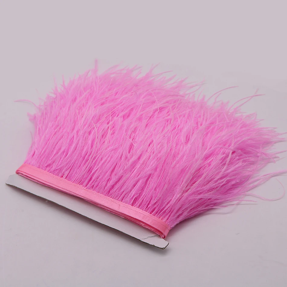 Hot Sale Dark Pink Ostrich Feather Fringe Trims 1yard Beautiful Soft
