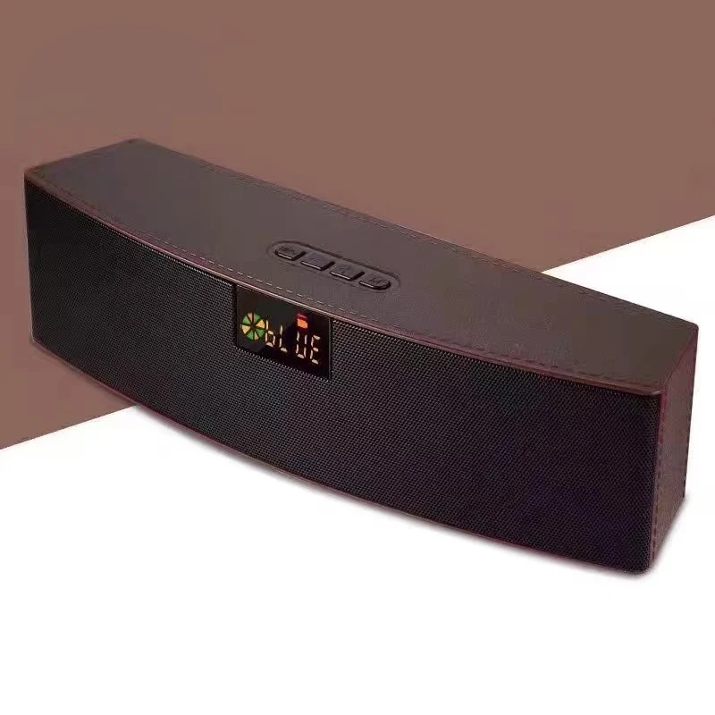 Jninsens 4 цвета Модный кожаный HIFI Bluetooth динамик беспроводной проводной FM/AUX/U диск/TF карта музыкальный плеер стерео громкий динамик s - Цвет: Коричневый