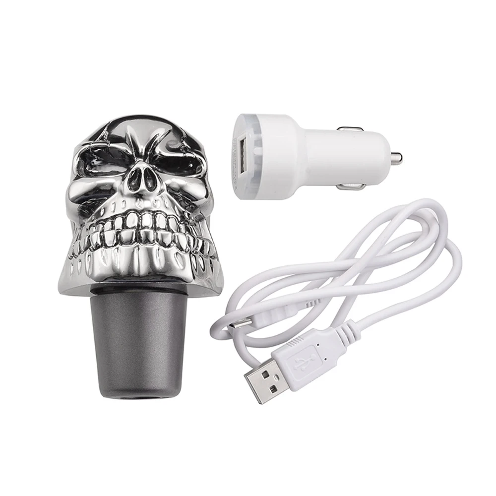 Resin Car Gear Shift Knob Metal Shifter Lever Stick Skull Head Touch