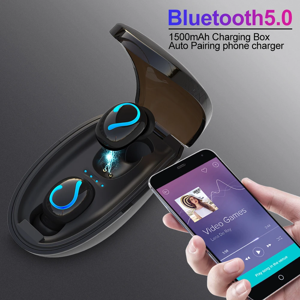 Q33 Bluetooth 5,0 беспроводная гарнитура TWS Беспроводная стерео HD спортивная Беспроводная bluetooth-гарнитура зарядная коробка смартфон