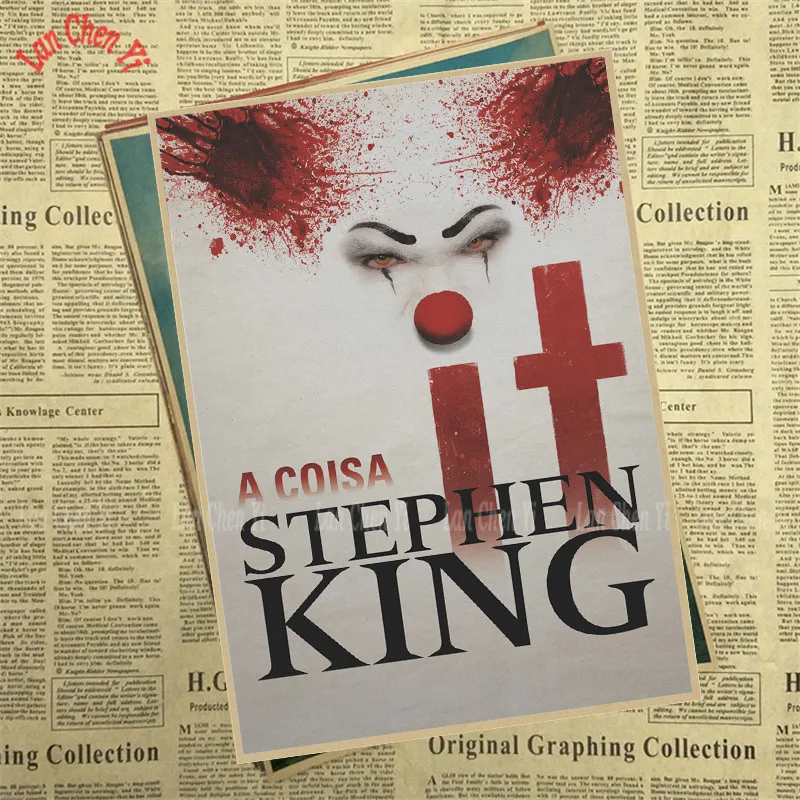 Фильм ужасов Стивен Кинг это крафт-бумага Плакат Бар Кафе Винтаж Высокое качество печати рисунок ядро декоративная живопись