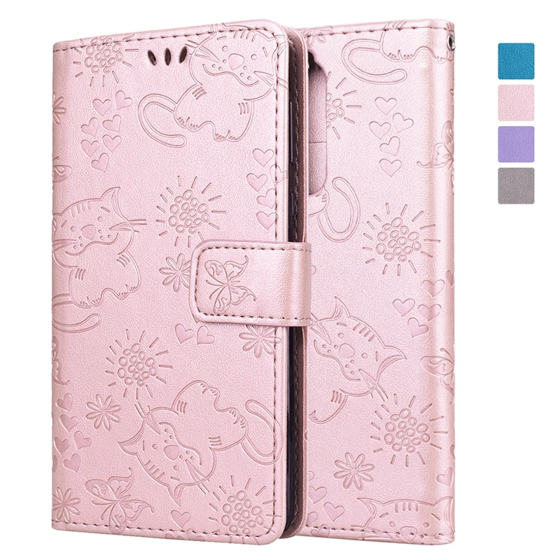 

GrandEver Luxury Flip Leather For Nokia 8 Cover For Soft TPU Lanyard Enhanced Protection Cat Exquisite Handmade Butterfly Coque