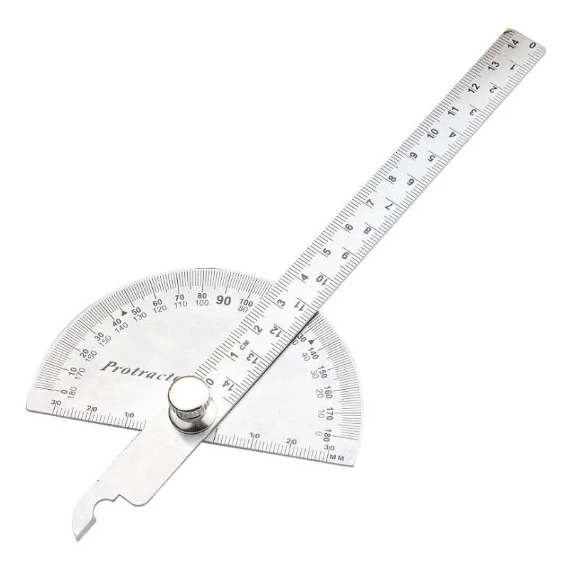 Protractor Angle Finder 180° Round Head with 195mm Arm Measuring Ruler Tool 