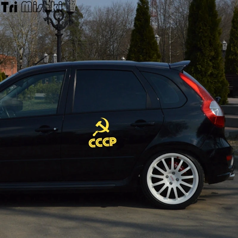 Tri Mishki HZX383# 15.6*15см серп и молот ссср виниловые наклейки на авто наклейка для заднее