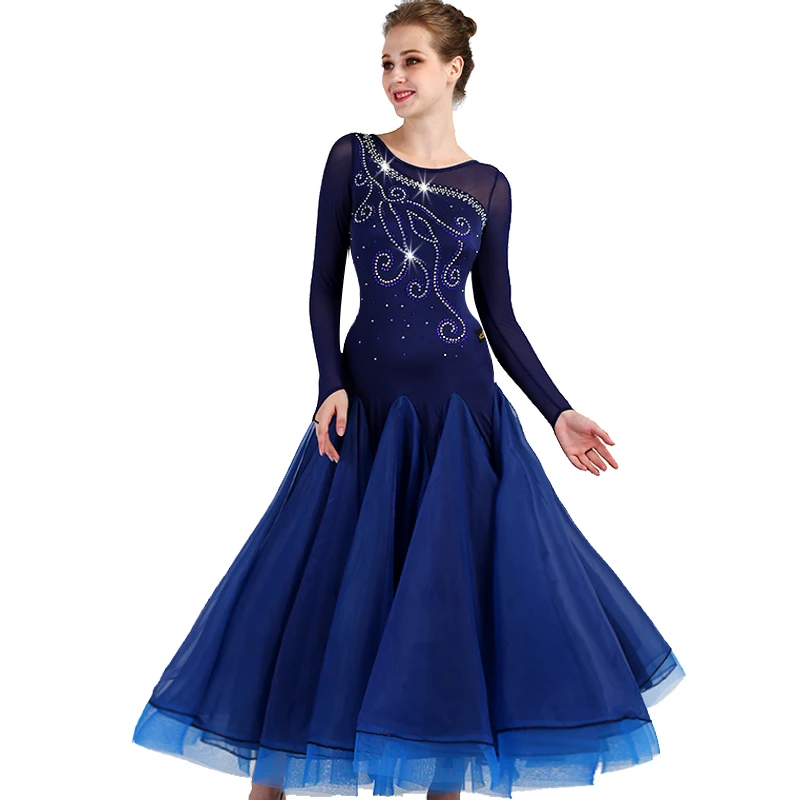 

blue ballroom dance dresses woman standard ballroom dress fringe ballroom waltz dresses dance wear ballroom dresses competition
