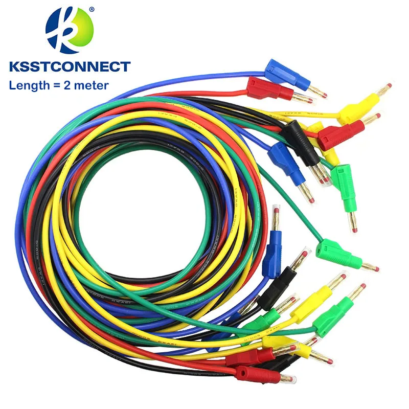 TL470G длина = 2 0 метров Высокое качество 13awg2.5seq мм гибкие силиконовые тестовые
