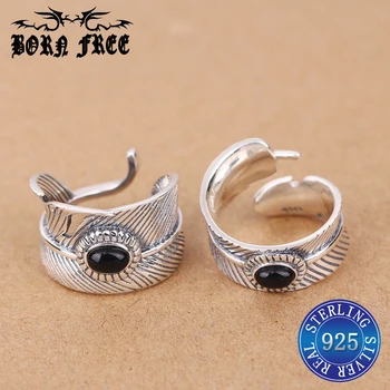 

women rings silver 925 leaf ring feather jewelry anillos bague femme argent 925 joyas mujer gifts girls adjustable ringen dames