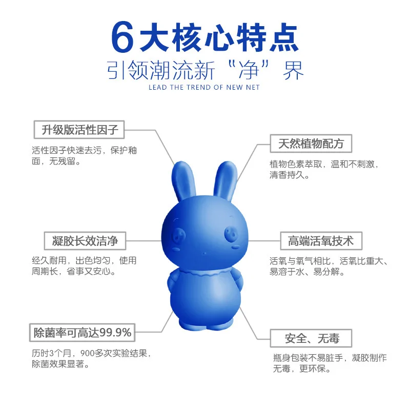 Милый синий кролик средства для чистки туалетов Волшебные автоматические флеш-средства для чистки туалетов помощник синий пузырь дезодорирующая Чистка ванная Dropship