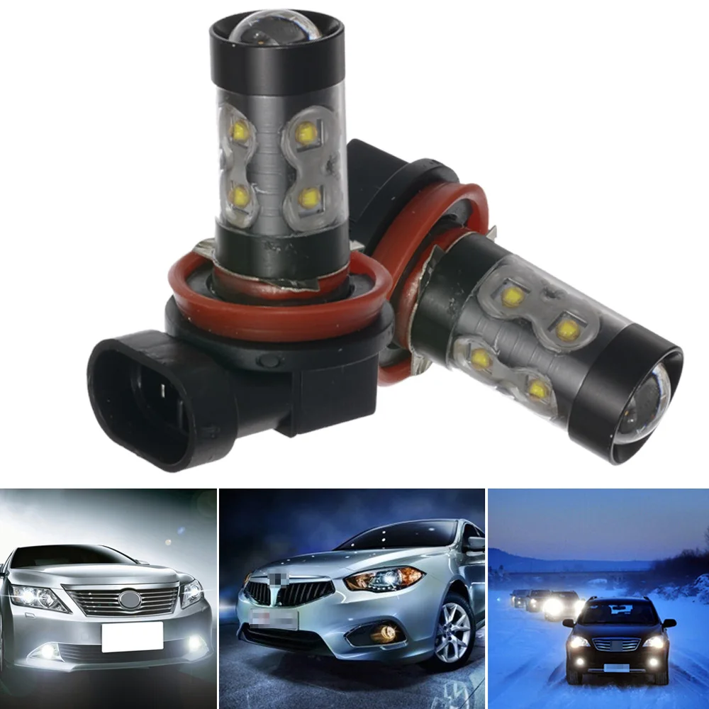 

2x H11 950 LM 50W 6000K Chips High Power Plug and Play LED Car Fog Light LED Headlight Driving Lights 12V White