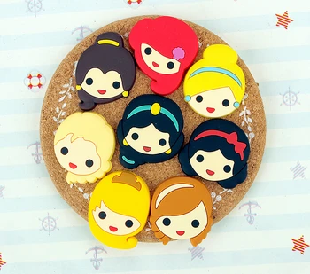 

Hot Sale 50 pcs Cartoon Popular Princess Head Accessories, Flat Back Inspired Planar PVC Decor, Embellishment DIY Making x-12