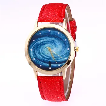 

Universe Pattern Women's Watches Fashion Shining Leather Strap Clock 2018 Ladies Dress Quartz Wrist Watch Women Dropshipping