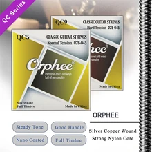 Orphee серия QC Классические гитарные струны, прозрачный нейлоновый сердечник, посеребренный жесткий/нормальное натяжение, Классический гитарный аксессуар