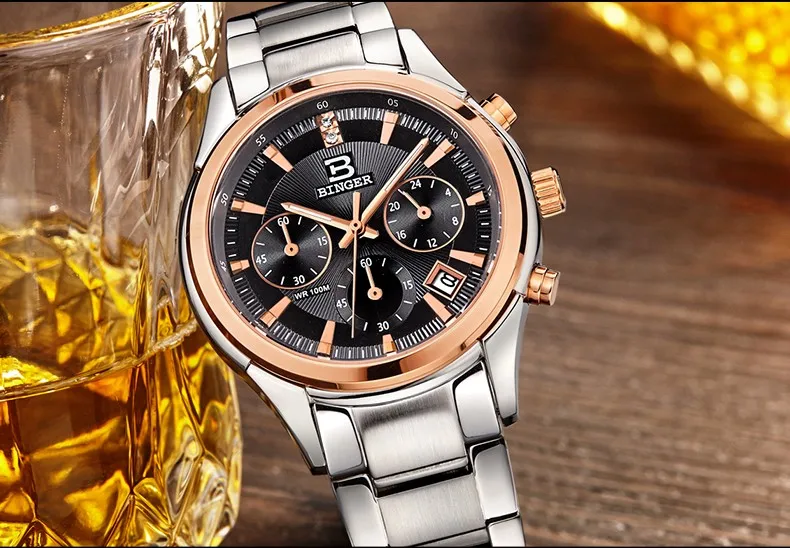 Fashion New Men gold watches and women lovers table military Chronograph sports watch men's quartz stainless steel