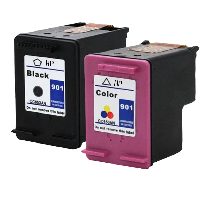 2 pk Compatible HP 901 XL Ink Cartridge Combo Pack CC654AN CC656AN-in Ink Cartridges from