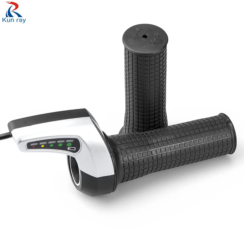 

KUNRAY Electric Bicycle Handlebar Grip Throttle Acceletator Gas 36V 48V Li Battery Power Display E bike Scooter Accessories