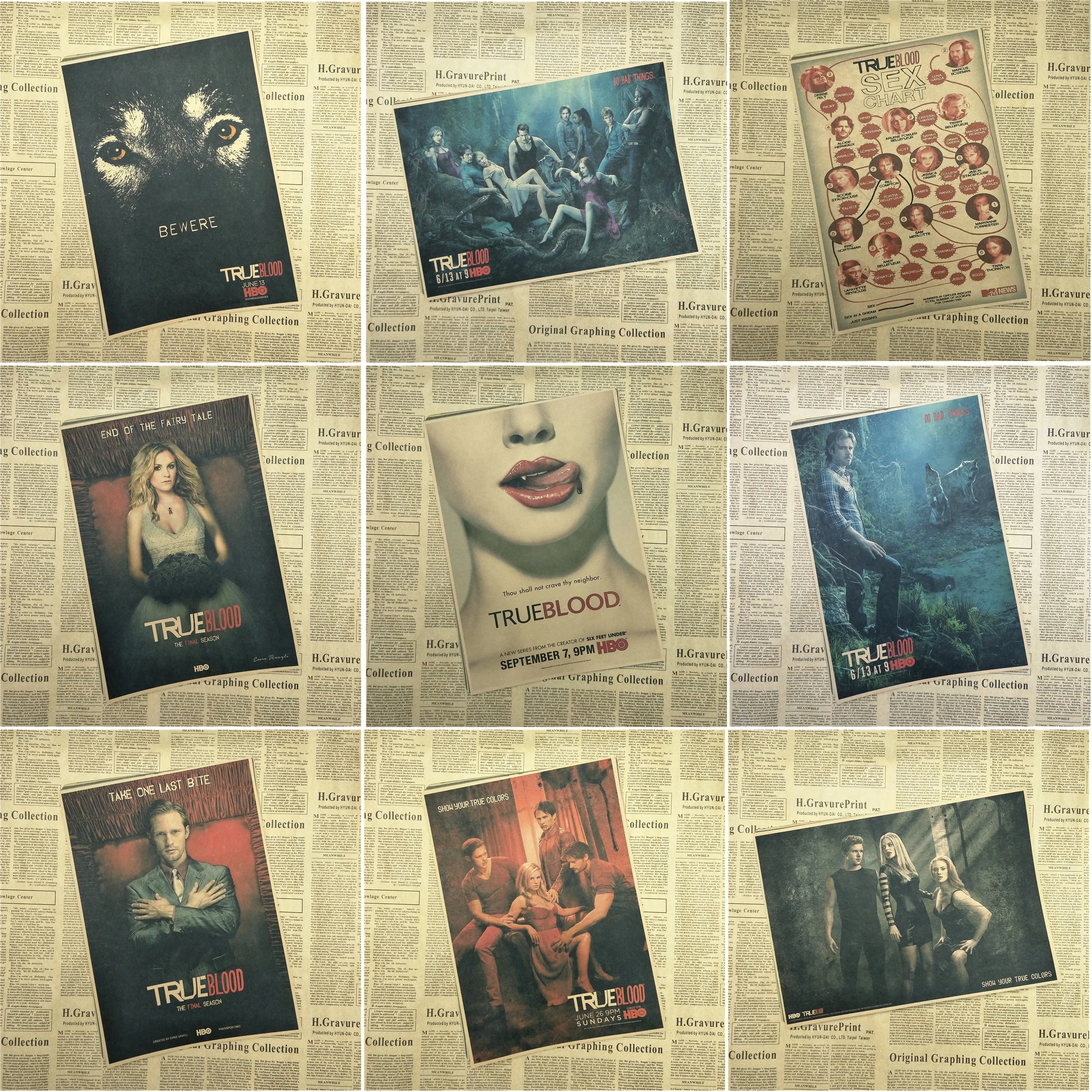 

True Blood poster True Blood American retro decorative painting poster paper retro poster 30x21cm