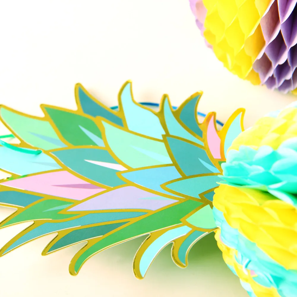Летние украшения для вечеринки в гавайском стиле 3 шт./компл. вафельная ткань ананас для стола пляжные бассейн Луо тропический День рождения Декор